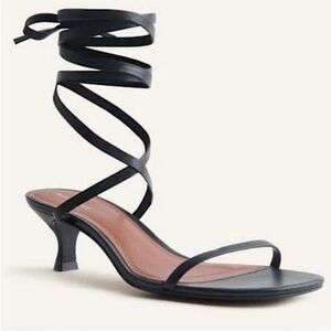 Reformation Carina Lace Up Mod Hell Strappy Sandal in Black Leather
